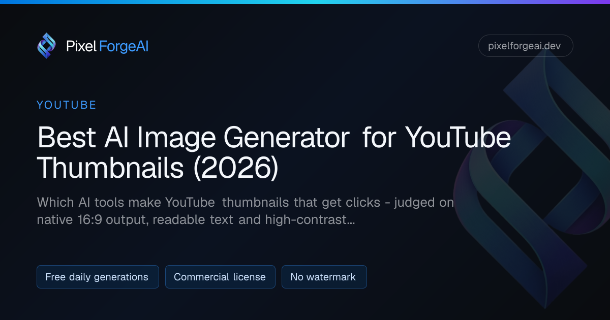 Best AI Image Generator for YouTube Thumbnails (2026) | PixelForge AI